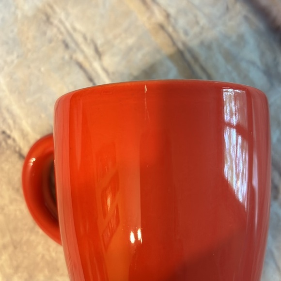 SET OF (2) CORAL LIGHT RUST ORANGE MADE IN ENGLAND COFFEE/TEA MUGS - Picture 7 of 7
